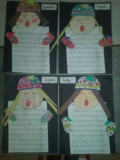 Christmas Carol Singers Carol Singers Craft, A Christmas Carol Activities For Kids, Christmas Carol Paintings, Christmas Carol Lyrics Free Printable, Carol Singers, Muppet Christmas Carol, Christmas Art Projects, Craft Christmas, Christmas Carols