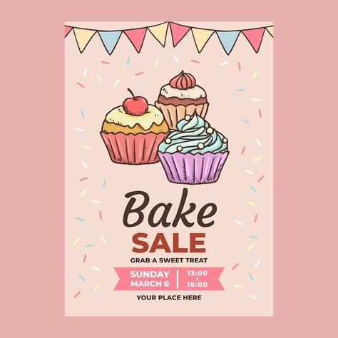 Advertisement Drawing Ideas, Bake Sale Poster Ideas Signs, Cake Sale Poster, Bake Sale Poster Ideas, Bake Sale Sign, Bake Sale Poster, Bakery Template, Bakery Flyer, Baking Poster