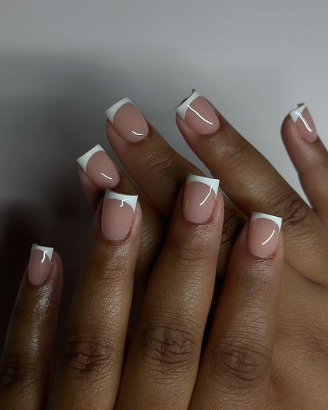 At the beginning of my career, I really hated French tips but I have come to realise they are truly the true essence of nail designs, they make you feel so feminine and refined❄️ 🤍 them #dovenailsbysharon Short French Tip Nails Blue, Short Deep French Nails, Navy French Tips, French Tip Dip Powder Nails, French Tip Overlay, French Tip Dip, French Gel Nails, Brown French Tip, Girl Hygiene