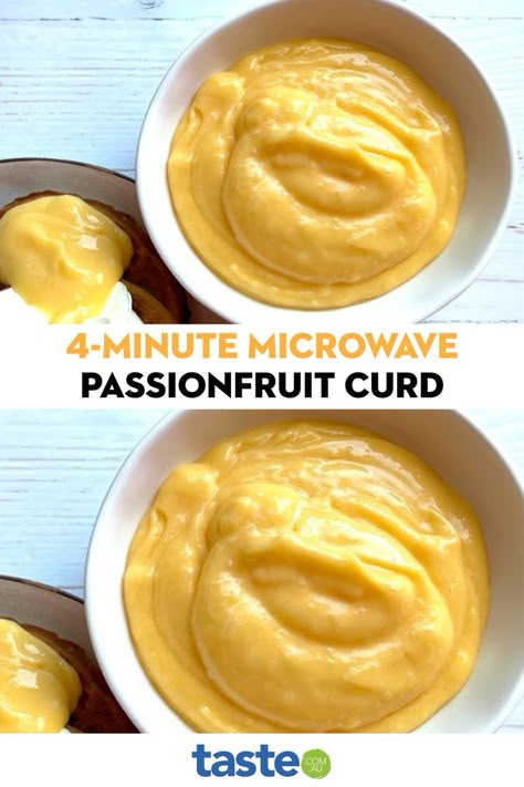 Passionfruit Curd Recipe, Passionfruit Butter, Chocolate Custard Recipe, Curd Recipes, Microwave Lemon Curd, Passionfruit Curd, Fruit Curd, Passion Fruit Curd, Passionfruit Recipes