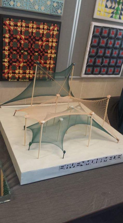 Conceptual Model Architecture, Membrane Structure, Tensile Structures, Concept Models Architecture, Architecture Concept Diagram, Arch Model, Architecture Design Drawing, Architecture Model Making, Public Place