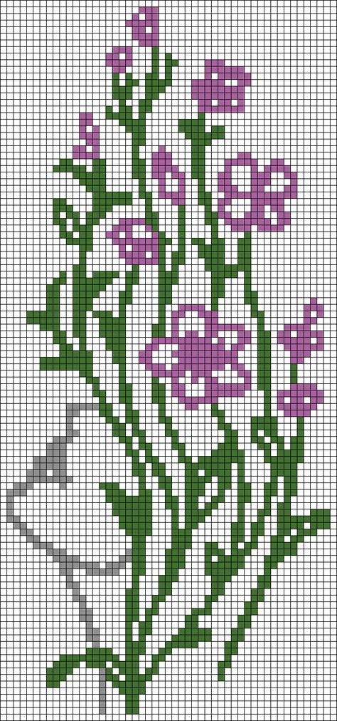 Floral Pixel Pattern, Fairy Grid Pattern, Alpha Patterns Crochet Flower, Lavender Alpha Pattern, Flower Alpha Pattern, Graph Paper Art, Pixel Crochet, Hama Beads Patterns, Tapestry Crochet Patterns