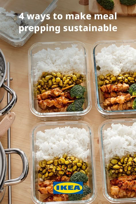 Live healthier and more eco-friendly with our easy meal prep ideas like cooking at home, saving leftovers and using reusable glass containers or BPA-free plastic food containers. Easy Meal Prep Ideas, Paleo Diet Meal Plan, Ikea Food, Cooking At Home, Meal Prep Ideas, Food At Home, Plastic Food Containers, Meal Prep Containers, Reduce Food Waste