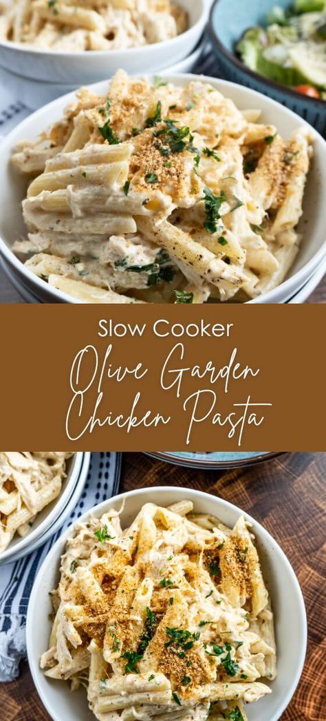 Slow Cooker Olive Garden Chicken Pasta Slow Cooker Olive Garden Chicken, Olive Garden Chicken Pasta, Olive Garden Dressing, Olive Garden Chicken, Chicken Crockpot Recipes Easy, Making Dinner, Slow Cooker Pasta, Pasta Dinner Recipes, Chicken Pasta Recipes