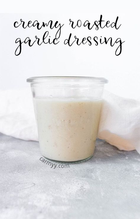 This Homemade Creamy Roasted Garlic Dressing recipe is fast, easy to make, made with wholesome ingredients, and tastes delicious! Skip the store-bought dressing and make your own! Cold Meal Prep, Garlic Dressing Recipe, Spinach Pasta Salad, Roasted Garlic Dressing, Creamy Garlic Dressing, Chicken Spinach Pasta, Garlic Dressing, Chicken Spinach, Cold Lunches