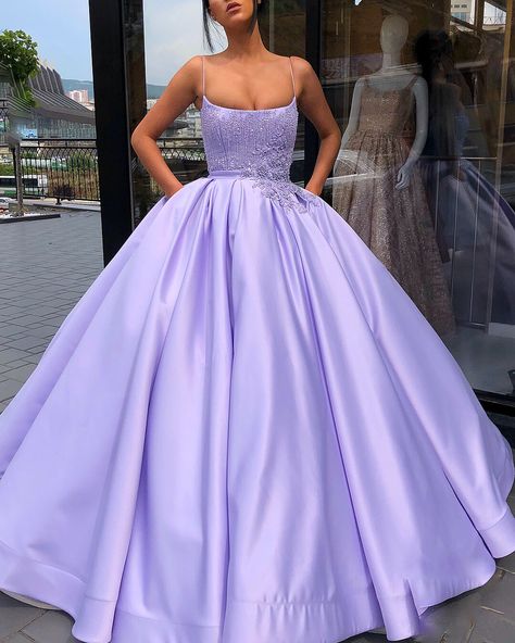 Big Prom Dresses Ball Gowns Blue, Prom Dresses Ball Gown Elegant, Purple Ball Gown, Robes D'occasion, Formal Ball Gown, Prom Dresses With Pockets, Floor Length Prom Dresses, Wedding 2025, Beaded Prom Dress