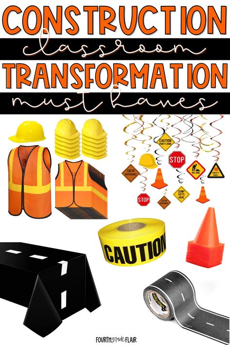 Construction Theme Classroom Transformation, Construction Classroom Theme Ideas, Construction Transformation Classroom, Construction Classroom Transformation Kindergarten, Construction Room Transformation, Construction Classroom Transformation, Construction Classroom, Construction Theme Classroom, Construction Room