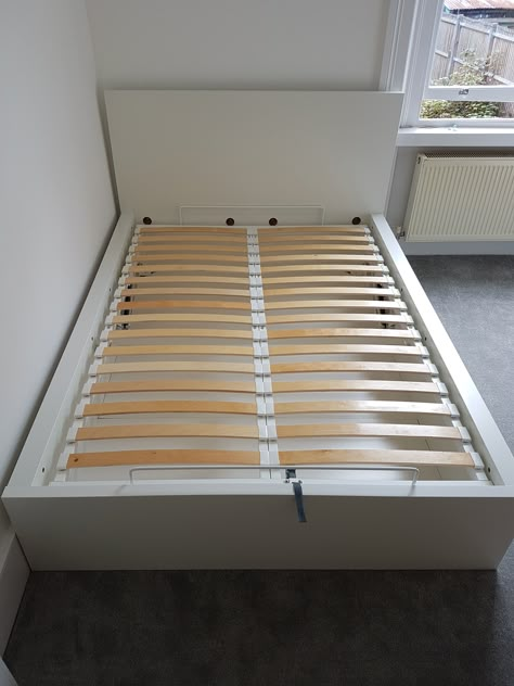 Ikea Malm Ottoman bed, with a storage space. Ikea Ottoman Bed, Ikea Bed Double, Double Bed Frame Ideas, Ikea Single Bed, Malm Bed Ikea, Bed Organization Ideas, Bed Organization, Brimnes Bed, Teal Room