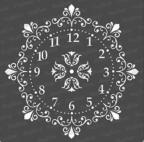 Ornate Clock, Clock Face Printable, Stencils Printables Templates, Clock Stencils, Beaded Ornaments Diy, Mickey Mouse Wallpaper Iphone, Face Stencils, Craft Stencils, Fashion Illustration Tutorial