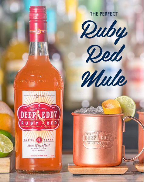 Deep Eddy Ruby Red Vodka Recipes, Deep Eddy's Grapefruit Vodka Recipes, Deep Eddy Grapefruit Vodka Recipes, Deep Eddy Vodka Recipes, Grapefruit Vodka Drinks, Vodka Mule, Ginger Beer Recipe, Deep Eddy Vodka, Grapefruit Vodka