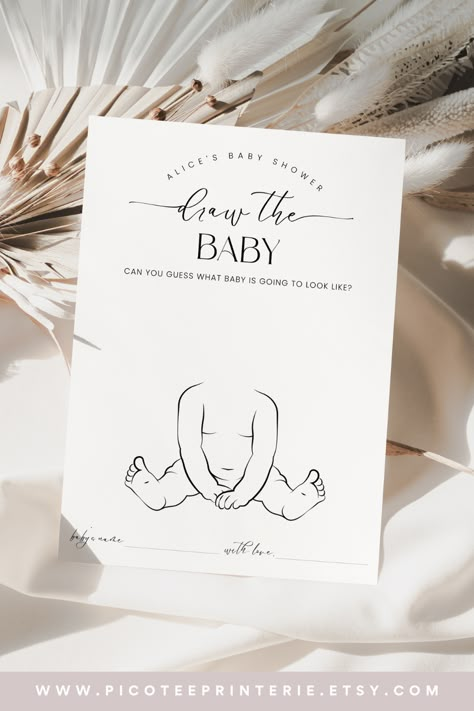 Minimalist Baby Shower Invitation, Baby Shower Games And Activities, Baby Shower Ideas Minimalist, Minimal Baby Shower Decor, Minimal Baby Shower Ideas, Minimalist Baby Shower Ideas, Baby Shower Giveaways, Baby Minimalist, Baby Shower Themes Neutral