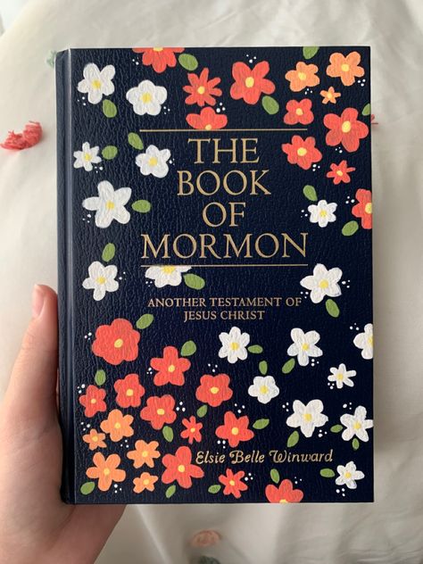 Book of Mormon Paint inspo:)) #aesthetic #painting #creative #floral #lds Journaling Ideas Aesthetic, Book Of Mormon Journaling, Painted Book Of Mormon, Book Of Mormon Quotes, Lds Crafts, Book Of Mormon Scriptures, Scripture Painting, Mormon Art, Mormon Quotes