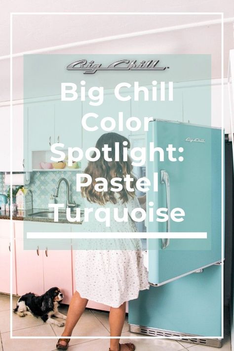 Big Chill Spotlight: Premium Color in Pastel Turquoise Top Kitchen Designs, Retro Kitchens, Pastel Turquoise, Kitchen Design Color, Beach House Kitchens, Retro Collection, Colorful Kitchen, Big Chill, Kitchen Design Trends