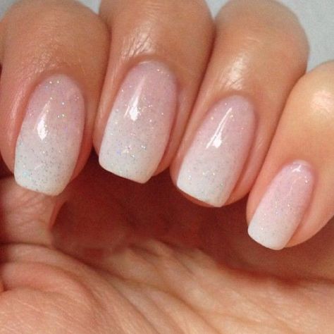 Sparkly French Manicure, Sparkle French Manicure, Ombre French Manicure, Bridal Nails French, Ambre Nails, Ombre French Nails, Glitter French Nails, Short Nail Manicure, Gel Nails French