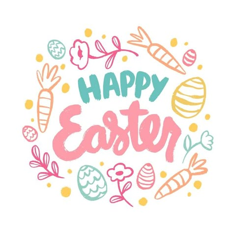 Free vector hand drawn happy easter day ... | Free Vector #Freepik #freevector #happy-easter-day #happy-easter #easter-egg #easter-day Holiday Aesthetic, Tropical Background, Leaf Silhouette, Instagram Photo Frame, Happy Easter Card, Plumeria Flowers, Egg Easter, Flower Sketches, Happy Easter Day