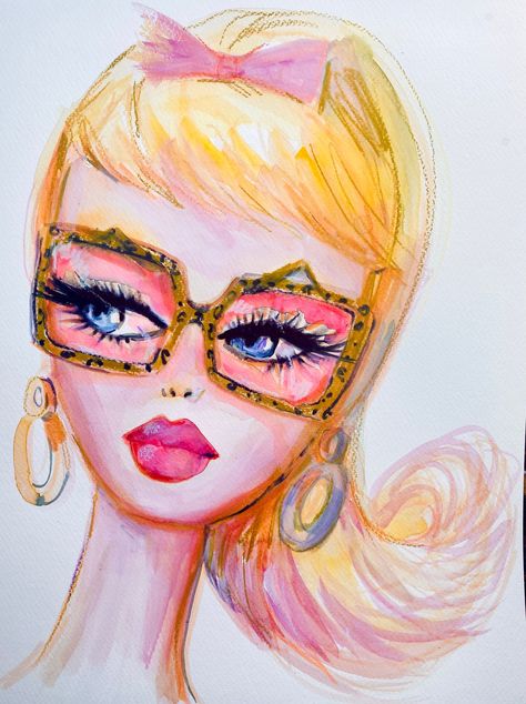 Barbie Print Retro Barbie Art, Pin Up Drawings Vintage, Painting Ideas Food, Vintage Barbie Aesthetic, Barbie Pop Art, Megz Art, Barbie Artwork, Barbie Painting, Barbie Print