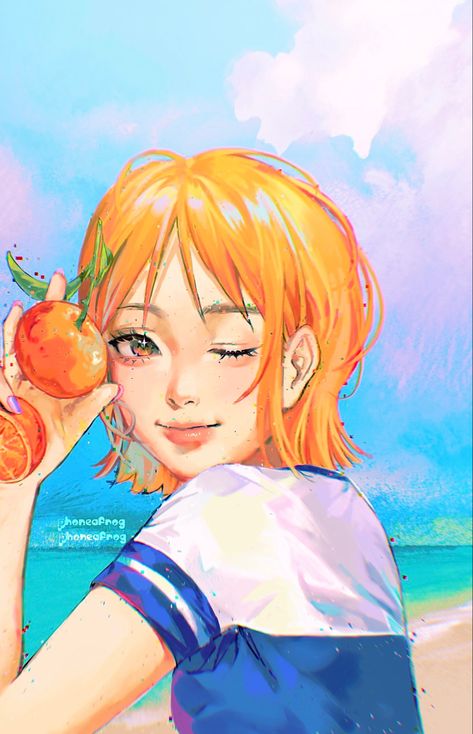 Cute Nami Fanart, Nami Aesthetic, Match Aesthetic, One Piece Nami, Nami One Piece, One Piece Drawing, One Piece Pictures, One Piece Manga, One Piece Anime