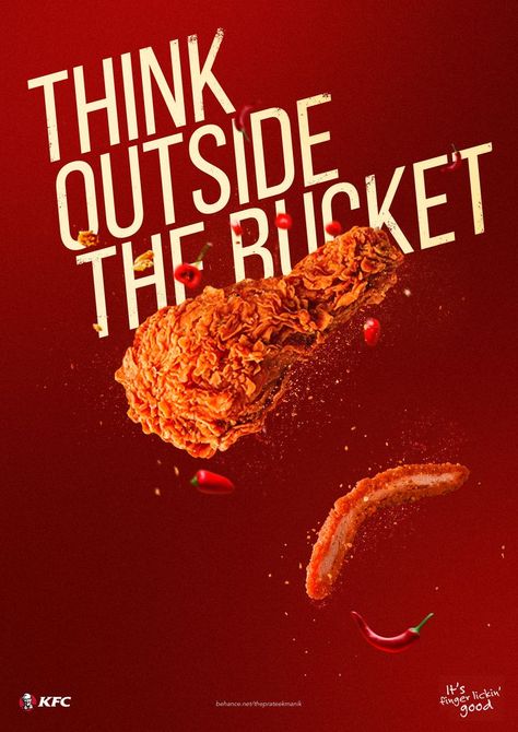 Flour Advertising Design, Kebab Creative Ads, Kfc Creative Ads, Kfc Advertisement, Kfc Advertising, Fried Chicken Ads, Fried Chicken Photography, Kfc Ads, Food Ads Creative Marketing