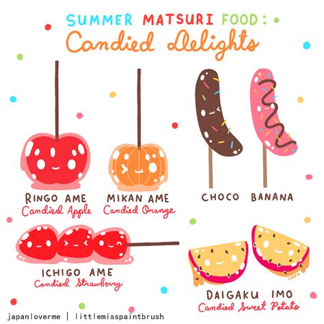 littlemisspaintbrush~ Japanese Summer Festival Food, Japan Summer Festival Aesthetic, Japanese Summer Food, Japanese Festival Food, Japan Summer Festival, Japanese Summer Festival, Kare Raisu, Japanese Summer, Japan Summer