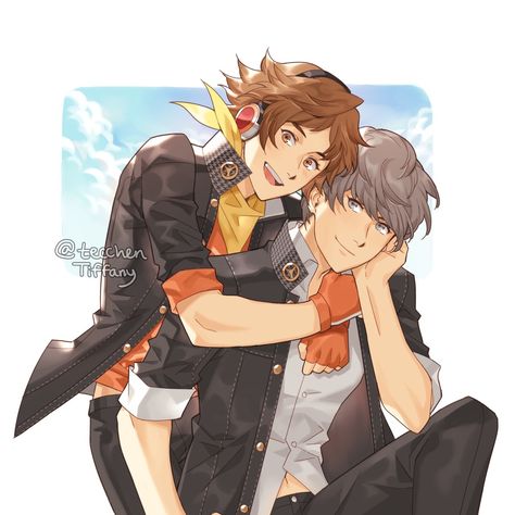 chromsarmpit: “A souyo commission by @tecchen !!!!! )^o^( ” Yosuke Hanamura, Yu Narukami, Persona 5 Joker, Shin Megami Tensei Persona, Monkey Pictures, Shin Megami Tensei, Persona 4, Persona 5, Boy Art