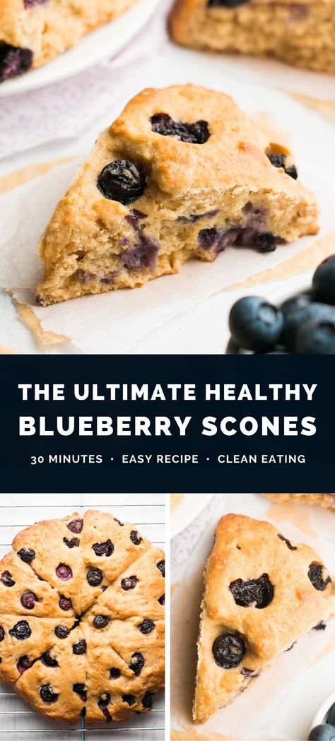 The Ultimate Healthy Blueberry Scones — so easy, supremely tender & nearly 5g of protein! Ready in just 30 minutes! They taste just like bakery-style scones. Soft, really moist & SO good!! (Plus a step-by-step recipe video!) ♡ blueberry scones recipe easy. healthy blueberry scones recipe. best blueberry scones. healthy blueberry scones greek yogurt. easy blueberry scones no cream. healthy blueberry scones clean eating. Blueberry Scones Recipe Easy, Healthy Blueberry Scones, Yogurt Scones Recipe, Best Blueberry Scones, Blueberry Scones Easy, Scones Healthy, Scones Blueberry, Healthy Blueberry Recipes, Healthy Scones