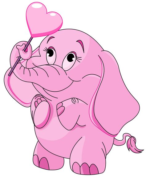 Elephant Clip Art, Valentine Images, Cartoon Elephant, Elephant Love, Line Art Design, Cute Clipart, Elephant Art, Cute Elephant