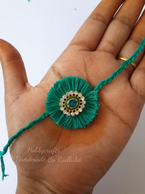 Hobby Crafts :): Handmade Rakhi Home Made Rakhi Ideas, Rakhi Designs Handmade Unique For Competition, Homemade Rakhi Ideas, Janmashtami Craft, Rakhi Diy, Friendship Bands, Rakhi 2024, Handmade Rakhi Designs, Rakhi Making