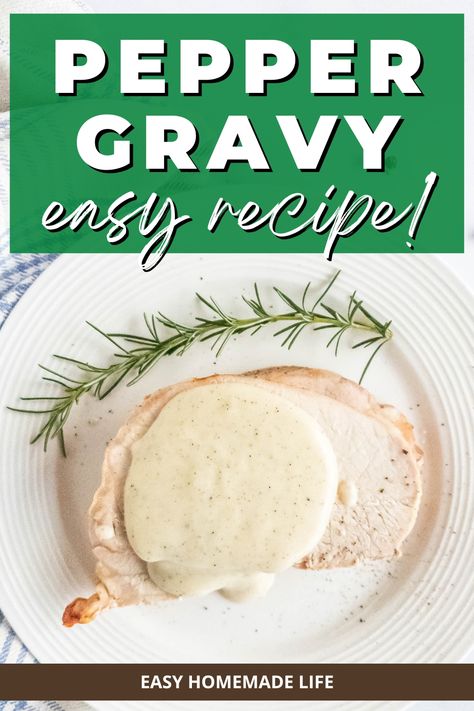 Our pepper gravy recipe has a deliciously thick and creamy texture with bold pepper flavor. Perfect for biscuits, fried chicken, mashed potatoes, roast beef and more, this gravy is sure to impress and satisfy your taste buds. Plus, it’s easy to make with only five ingredients. Peppered Gravy Recipe, Black Pepper Gravy Recipe, Pepper Gravy Recipe, Peppered Gravy, Fried Chicken Mashed Potatoes, Cilantro Garlic Sauce, Pepper Gravy, Chicken Mashed Potatoes, Sauces Recipes