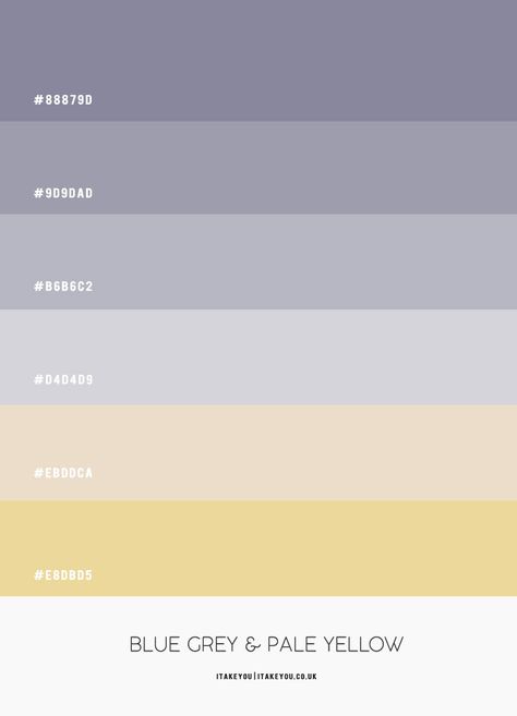 Pale Color Palette, Colour Palette Grey Blue, Grey Colour Palette, Blue And Yellow Color Palette, Yellow Living Room Colors, Yellow Palette, Color Palette Living Room, Hex Color Palette, Color Palette Yellow