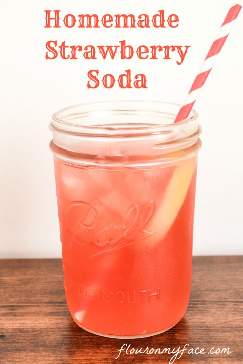 Soda Making at Home--ok Strawberry simple syrup--amazing....try cranberry?.....use to flavor plain water? Strawberry Soda Drink, Strawberry Soda Recipe, Homemade Soda Syrup, Soda Stream Recipes, Strawberry Simple Syrup, Soda Syrup, Strawberry Soda, Homemade Soda, Plain Water