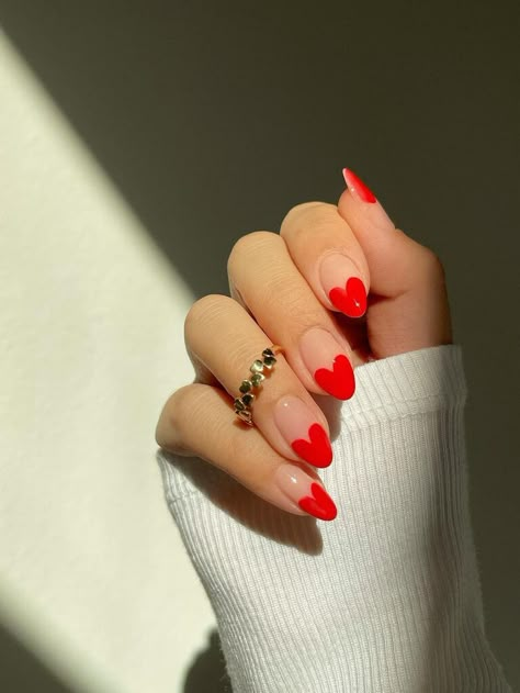 Wear your heart on your nails with these designs for Valentine’s Day. Heart Shaped Nails, Red Wedding Nails, Heart Nail Designs, Romantic Nails, Shaped Nails, February Nails, Her Nails, Heart Nails, Chic Nails