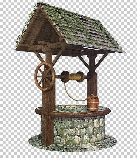 Water Well Drawing, Well Background, Well Drawing, Free Green Screen Backgrounds, Tree Photoshop, Well Images, Well Pictures, Photo Elements, Free Green Screen