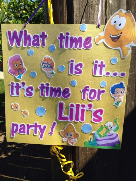 Liliana's 2nd birthday party | CatchMyParty.com Bubble Guppies Birthday Party Favors, Bubble Guppies Birthday Party Ideas, Bubble Guppies Birthday Cake, Bubble Guppies Theme, Bubble Guppies Cake, Bubble Guppies Birthday Party, Bubble Guppies Party, Bubble Guppies Birthday, Bubble Party