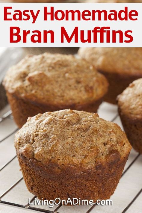 This easy homemade bran muffins recipe makes muffins that are so moist and delicious you won't believe that they didn't come right out of the Amish bakery. The best part is you can make the batter up for the week and just take out what you need each day to make fresh homemade muffins in a snap! Bran Flake Muffins, Healthy Bran Muffin Recipe, Assorted Muffins, Muffin Mix Recipe, Amish Bakery, Homemade Muffins Recipe, Bran Muffins Healthy, Living On A Dime, Raisin Bran Muffins