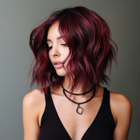 Sultry Red Hair, Red Shaggy Bob, Red Hair With Shadow Root, Hair Color Ideas Trendy, Hair Color Ideas Trending, Gorgeous Red Hair, Red Bob Hair, Red Hair Trends, Red Hair Color Ideas