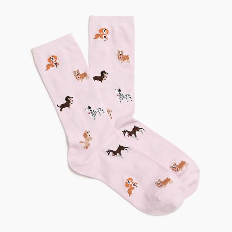 Factory: Dog Trouser Socks For Women Silver Tights, Animal Print Socks, Camp Socks, Brown Tights, Ladies Socks, Baseball Socks, Thanksgiving Fashion, Trouser Socks, J Crew Women