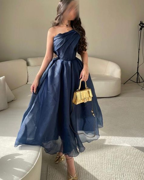 Dresses With Pleats, Navy Blue Prom Dress, Tea Length Prom Dress, Navy Blue Prom, Formal Party Dresses, Navy Blue Prom Dresses, Blue Prom Dresses, Dress With Pleats, Prom Dress Styles