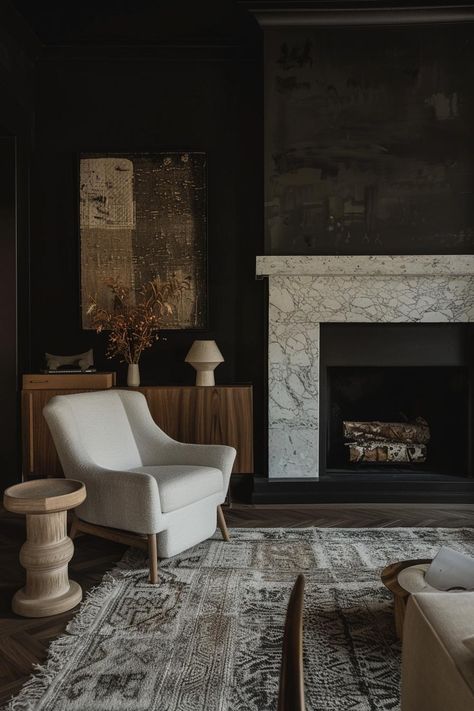 37 Dramatic Dark and Moody Living Room Ideas to Try Moody Lounge, Moody Living Room Ideas, Dark And Moody Living Room, Moody Interior Design, Moody Living Room, Dark Living Rooms, Living Room Themes, Dark Color Palette, Moody Interiors