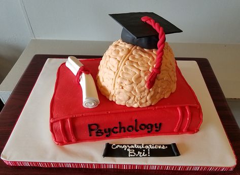 Psychology Brain Graduation Cake - Adrienne & Co. Bakery Psychology Graduation Cakes, Graduation Cake Psychology, Psychology Cake Graduation, Psychology Cake Ideas, Psychology Graduation Party Ideas, Psychology Party Ideas, Psychology Cake, Psychology Graduation Pictures, Psychology Graduation