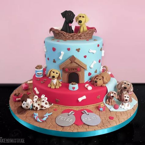 Puppy Dog Cakes, Puppy Birthday Cakes, Dog Themed Birthday Party, Dog Themed Parties, Puppy Birthday Parties, Puppy Cake, Ruby Wedding Anniversary, Cake Decorating Classes, Wedding Anniversary Celebration