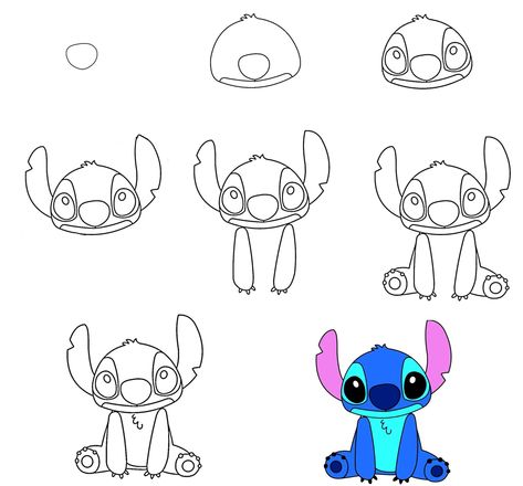 How To Draw Stitch In 8 Simple Steps 1 Cartoon Characters Drawing Step By Step, Easy Drawings Stitch, Workouts Drawing, Stitch Drawing Easy Step By Step, Easy Sketch Step By Step, Simple Stitch Drawing, Stitch Cartoon Drawing, Easy Disney Drawings Simple, How To Draw Stitch Step By Step