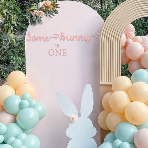 PRICES MAY VARY. ADORABLE THEME - Elevate your Easter baby girl's first birthday celebration with our charming balloon arch wall sticker featuring pink letters that spell out "Some bunny is ONE." The whimsical theme adds a delightful touch to the party ambiance. MEANINGFUL HEART ACCENT - The small heart intricately connected to the letters symbolizes the profound love your family has for the little one. It's not just a decoration but a heartfelt expression that enhances the emotional significanc Some Bunny Is One Backdrop, Some Bunny Is Turning One Balloon Arch, First Birthday Spring Theme, Parisian First Birthday Party, Some Bunny Is One Birthday Decorations, Spring First Birthday Theme, Bunny Theme Birthday Party Decor, Some Bunny Is Turning One Decorations, Bunny 1st Birthday Party Girl