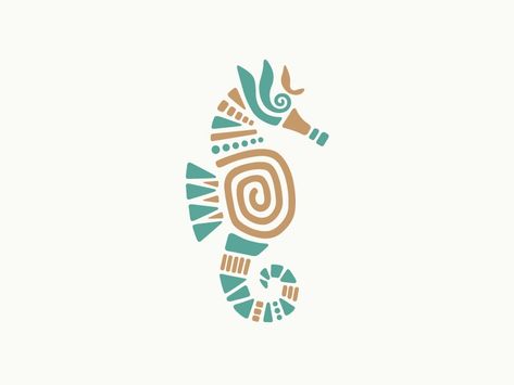 Seahorse Logo In Tribal Style by Jana Novak on Dribbble Sea Horse Logo, Ndc Logo, Coffee Symbol, Seahorse Logo, Shell Logo, Seahorse Design, Horse Logo Design, Sea Logo, Funny Earrings