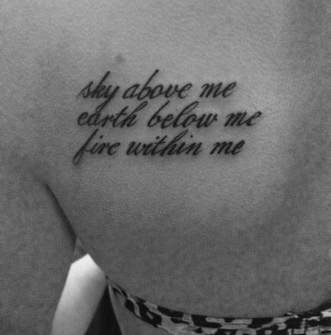 my first tattoo // sky above me, earth below me, fire within me. Earth Below Me Fire Within Me Tattoo, Sky Above Me Earth Below Me Fire Within Me Tattoo, Find Your Fire Tattoo, Sky Above Me Earth Below Me Tattoo, Fire Within Me Tattoo, Tattoo Sky, Sky Tattoo, Sky Tattoos, Me Tattoo