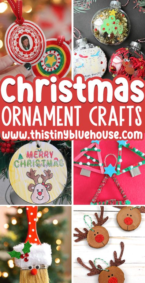 Here are our favorite DIY Christmas ornaments for kids. These kid-made Christmas ornaments are such a fun craft activity for children of all ages during the Christmas season. From paper Christmas ornaments to cute ornaments made with craft sticks and wood slices, this collection of easy Christmas ornaments for kids is a great way to build some holiday cheer and have some screen free fun during the Christmas season. Ornament Craft Ideas For Kids, Ornaments Kindergarten Can Make, Christmas Ornaments For 3rd Graders To Make, Easy Kid Diy Ornaments, Holiday Ornament Crafts For Kids, Children Christmas Ornaments Diy, Easy Handmade Ornaments For Kids, Prek Christmas Crafts Ornaments, Diy Christmas Ornaments For Kindergarten