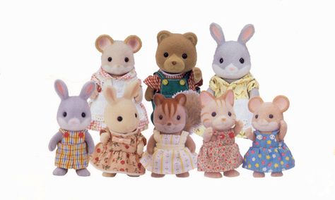 The Sullivan family:) Sullivan Family, 1980s Childhood, Calico Critters Families, Cool Toys For Girls, Prime Colors, Calico Critters, Sylvanian Families, Fleetwood Mac, Animal Figures