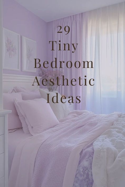 Turn your tiny bedroom into a dreamy retreat with these 29 aesthetic decor ideas! From minimal to boho, there’s a style for everyone. Tiny Bedroom Aesthetic, Big Aesthetic, Bedroom Aesthetic Ideas, Bedroom Big, Aesthetic Decor Ideas, Zen Zone, Coastal Breeze, White Elegance, Tiny Bedroom