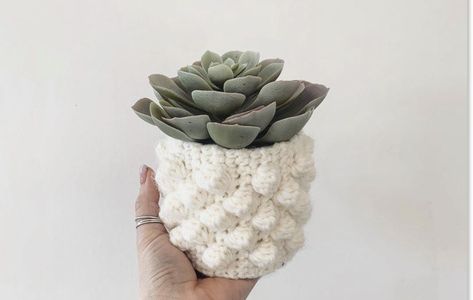 Le cache-pot Cosy (Niveau intermédiaire) - annabcrochet.fr Pot Crochet, Cache Pot, Crochet