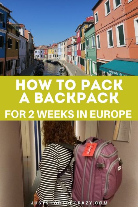 How To Pack A Backpack For A 2 Week Vacation - Just Short of Crazy 2 Week Backpacking Europe, How To Pack For Two Weeks In A Backpack, Travel In A Backpack, Packing For 2 Weeks In A Backpack, Packing 2 Weeks Europe, How To Pack A Travel Backpack, How To Pack For 2 Weeks, Backpack Europe Outfits, How To Pack For A Week In A Backpack