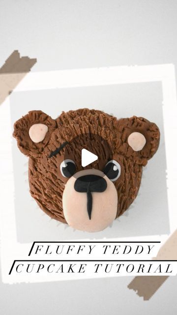 Easy Teddy Bear Cupcakes, Teddy Bear Cupcakes Ideas, Design Cupcakes, Teddy Bear Cupcakes, Teddy Cakes, Fluffy Teddy Bear, Bear Cupcakes, Cupcake Tutorial, Bear Design